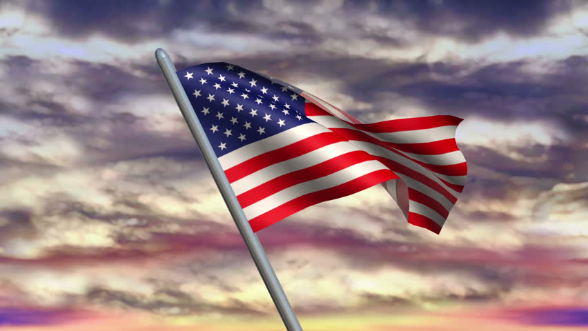USA Flag, HQ Animated On An Epic Background. Ready To Use Animation Of ...