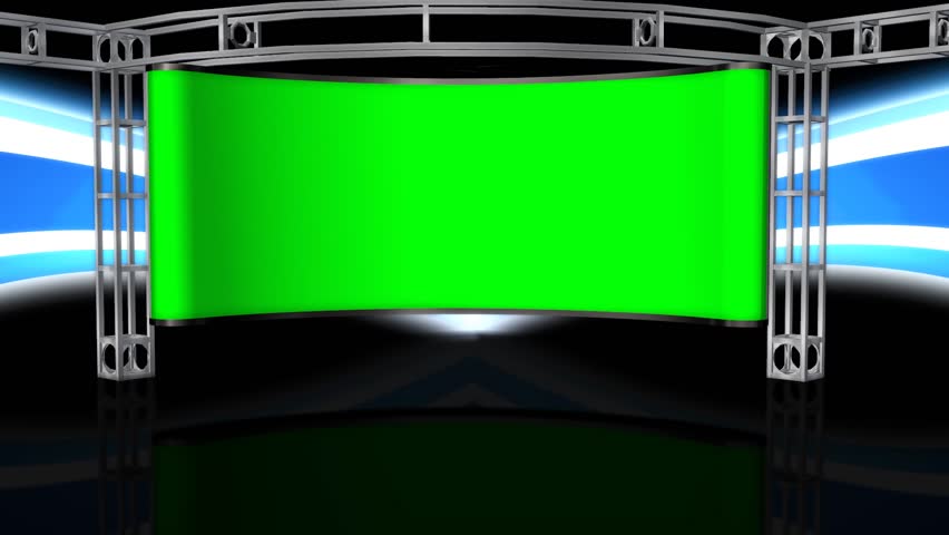 Virtual Studio Background With Green Screen Wall Stock Footage Video ...