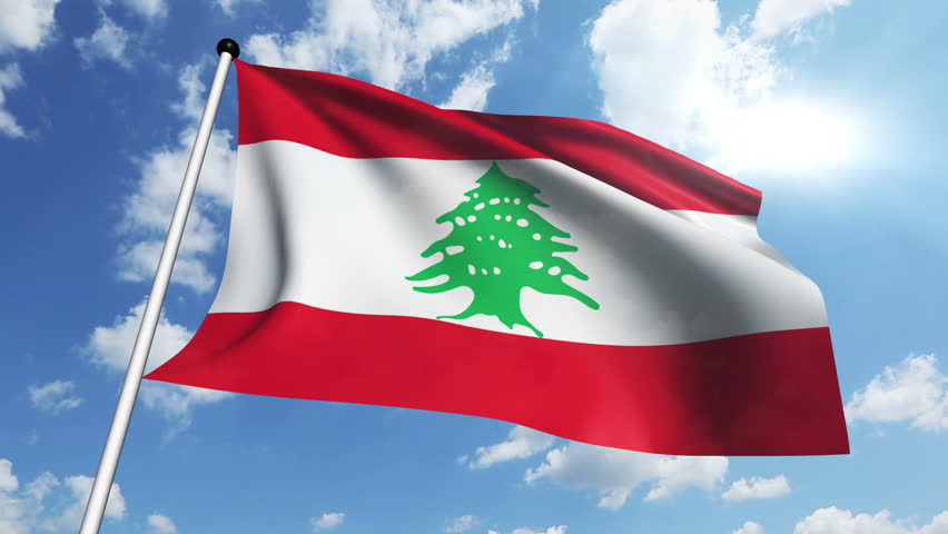 Lebanon Flag Waving Against Time-lapse Clouds Background Stock Footage ...