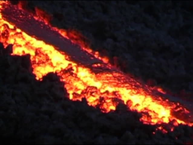 Lava Flow at Night Stock Footage Video (100% Royalty-free) 713896 ...