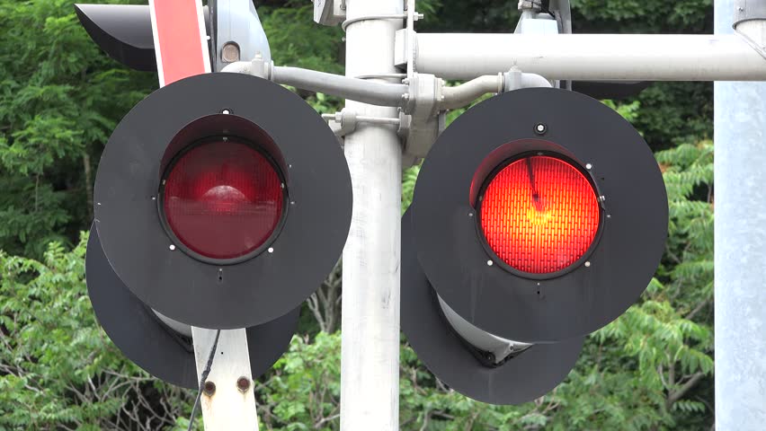 Train Crossing, Flashing Red Lights, Railroads