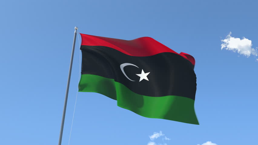 The Flag Of Libya Waving Stock Footage Video (100% Royalty-free 