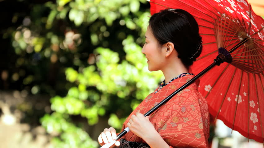 Beautiful Asian Japanese Girl Portrait Stock Footage Video (100%