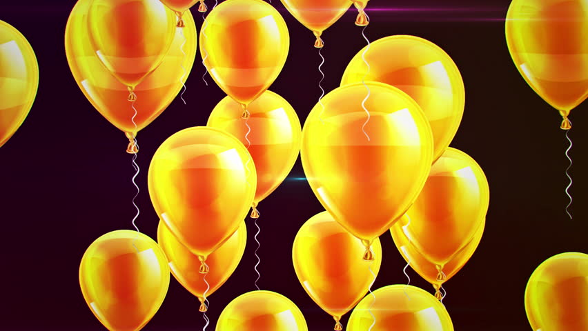 Beautiful Background with Gold Balloons Stock Footage Video (100% Royalty-free) 8296396