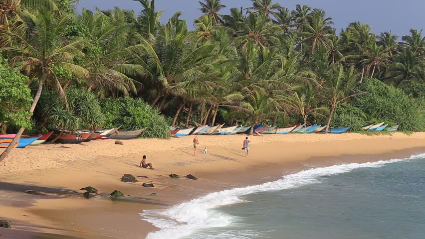 MIRISSA, SRI LANKA - NOVEMBER 12, 2014: Unidentified Tourist On The ...