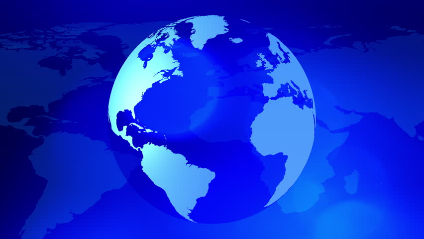 Stock Video Clip of Rotating planet earth and world map global ...