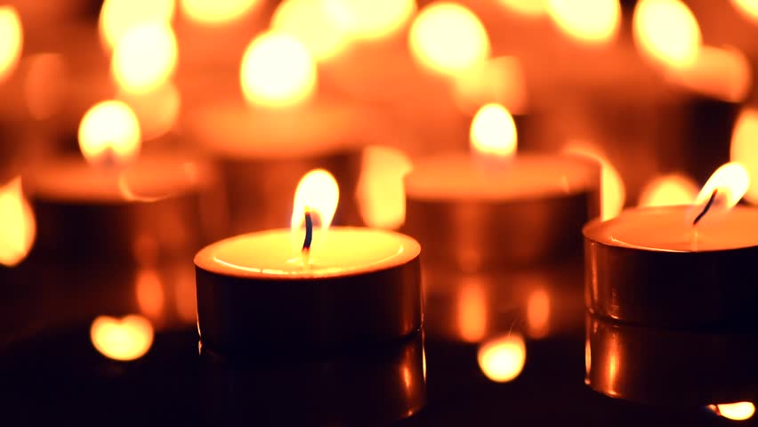 Candles Light Background. Candle Flame Stock Footage Video (100% ...