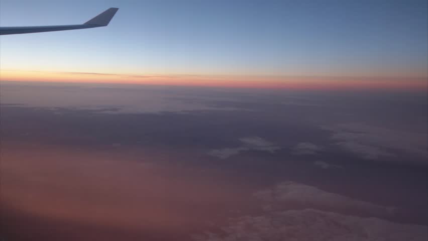 Foggy Sunrise , Airplane Window Stock Footage Video (100% ...