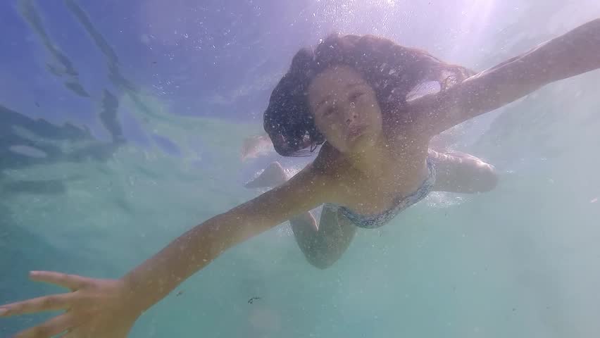 Caroline webcam. Teenagers under Water.