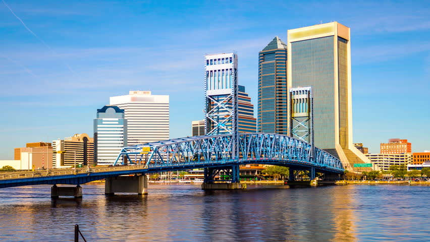 Jacksonville, Florida, USA Downtown City Skyline Time Lapse. Stock ...