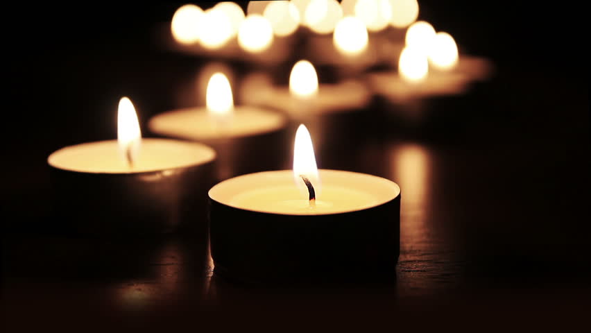 Closeup of Candles On Black Stock Footage Video (100% Royalty-free ...