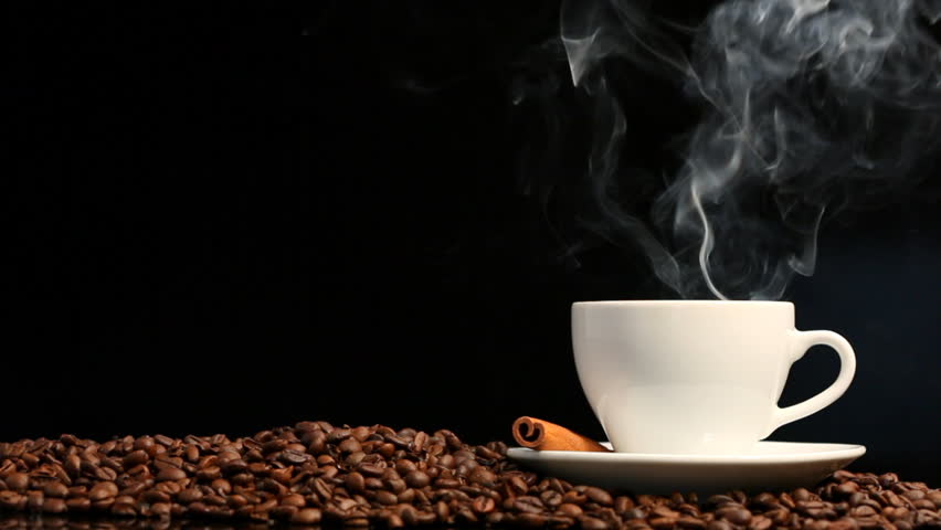 Stock video of cup of coffee  on black  background 925066 