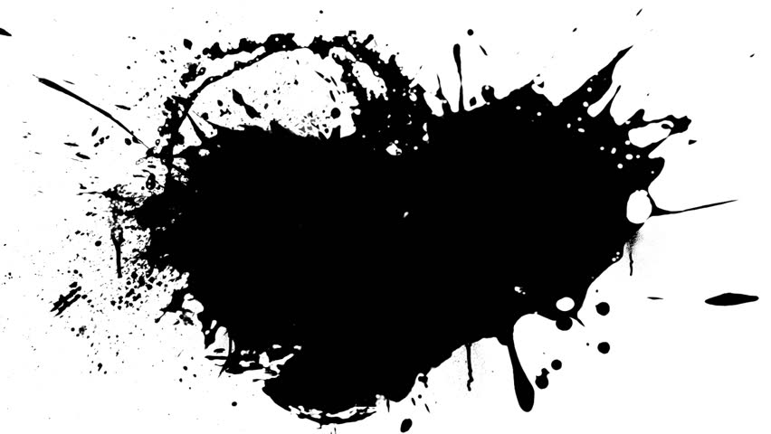 Black Ink Splashes with Alpha Stock Footage Video (100% Royalty-free