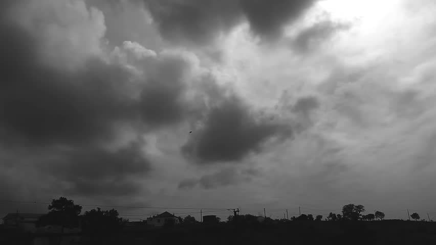 View Of The Clouds On The Dark And Scary Sky - Creepy - Timelapse Stock ...